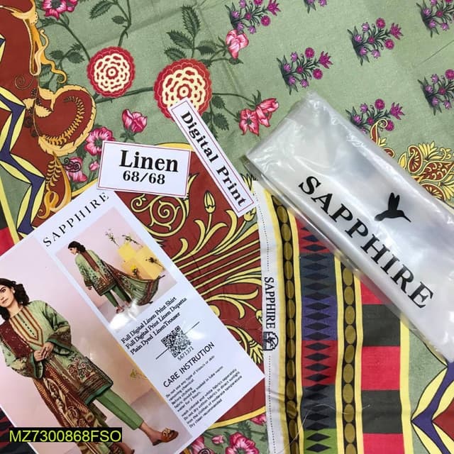 3pcs linen digital printing