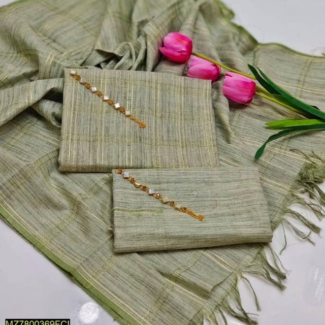 3 pcs Khaddi banarasi suit