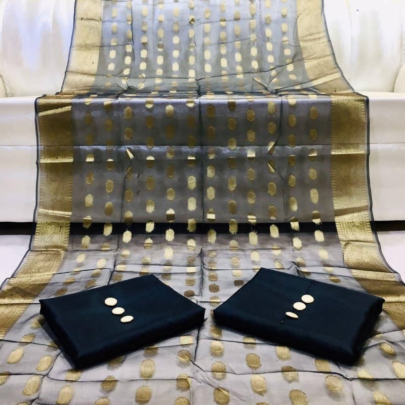 3 pcs katan silk women unstitch suit