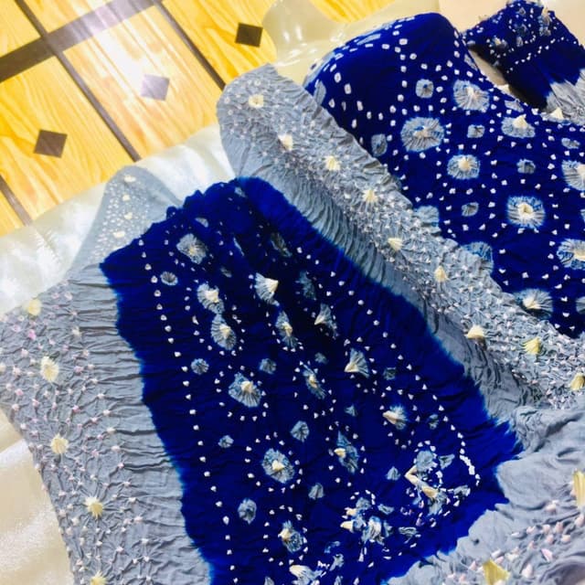 3 pcs Linen handmade chunri suit