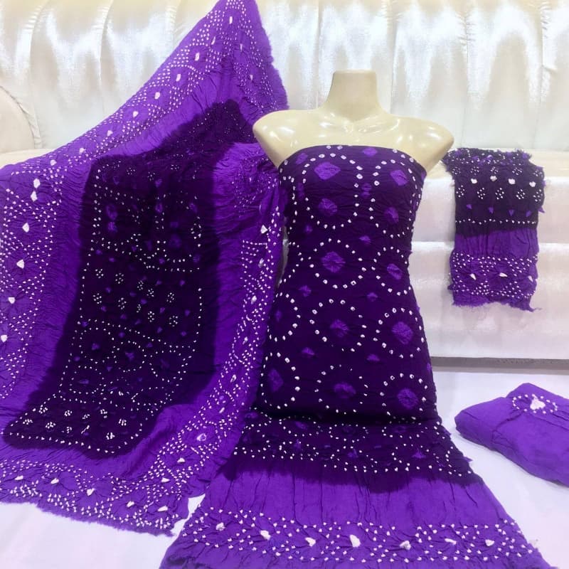 3 pcs Linen handmade chunri suit