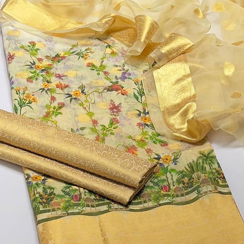 3 pcs Jacquard Banarasi suit